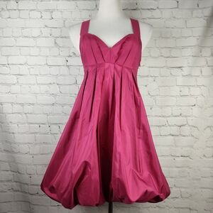 NWT Laundry by Design Fuscia Silk dress Size 4  bubble Party Cocktail  $295